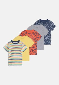 Friboo 5 Pack Unisex - T-Shirt Print - Multi-Coloured/Red/Yellow