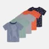 Friboo 5 Pack Unisex - T-Shirt Print - Multi-Coloured/Blue/White