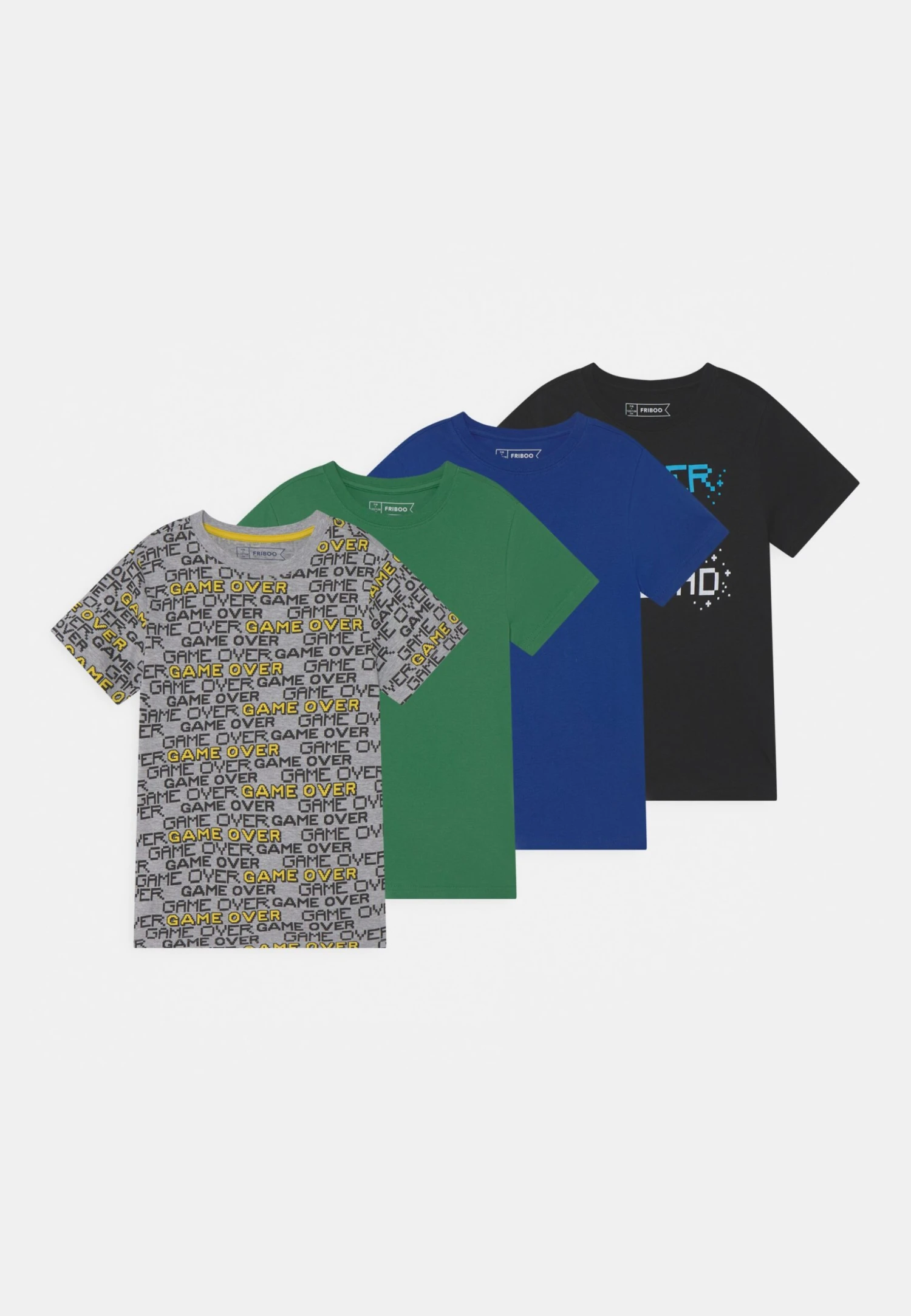 Friboo Unisex 4 Pack- T-Shirt Print - Multi-Coloured 1 Friboo Unisex 4 Pack- T-Shirt Print - Multi-Coloured