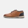 Friboo Leather - Sportieve Veterschoenen - Cognac